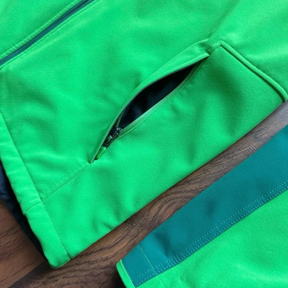 Marmot Gravity Jacket Mens Softshell Full Zip Fleece Lined Windproof Green Large